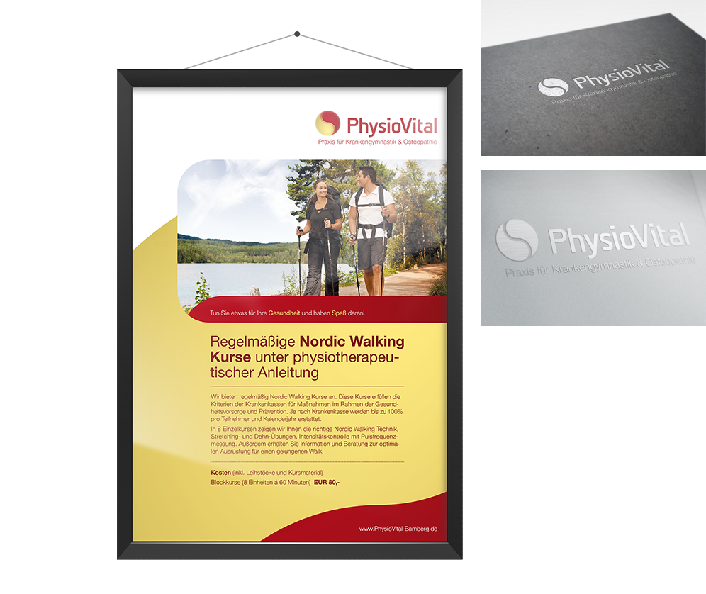 PhysioVital Bamberg, Corporate Design, Plakat, Logo Close-Up